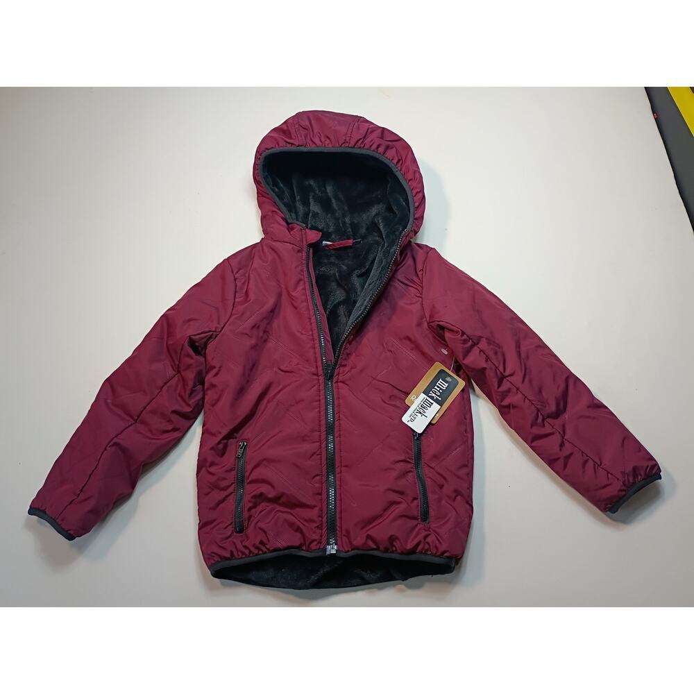 Mick Mack Boys Maroon Plush Lined Hooded Jacket - 3T NWT